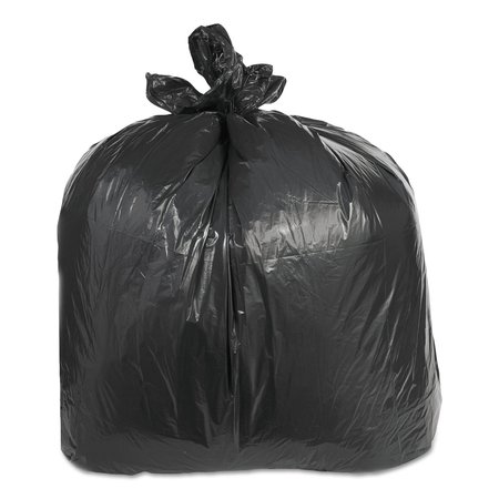 TRINITY PLASTICS 60 gal Trash Bags, 38 in x 58 in, Extra Heavy-Duty, 2.4 mil, Black, 100 PK 100527